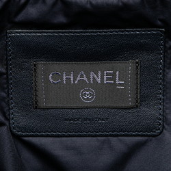 Chanel Coconege Doudoune embossed handbag shoulder bag navy pink nylon wool women's CHANEL