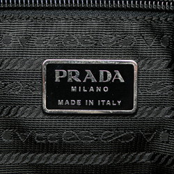 Prada Triangle Plate Saffiano Shoulder Bag V166 Black Nylon Leather Women's PRADA