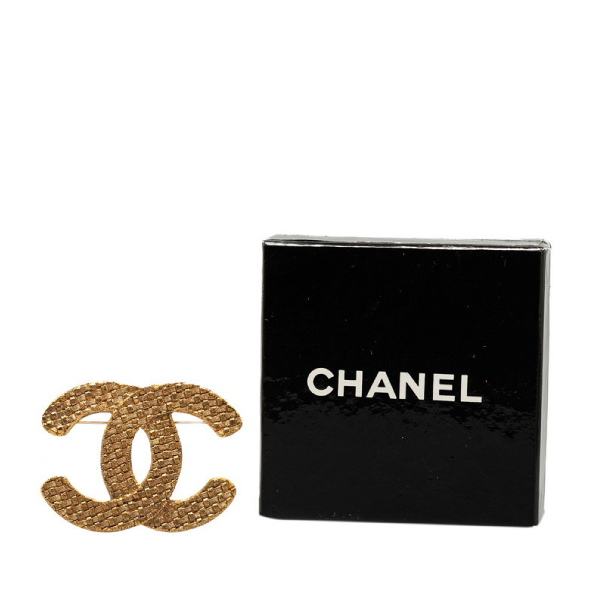 Chanel Coco Mark Brooch Gold Plated Women's CHANEL