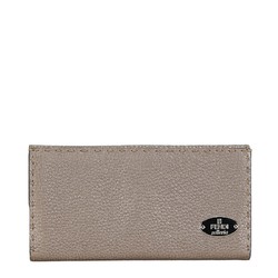 FENDI Selleria Long Wallet Bi-fold 8M0144 Grey Leather Women's