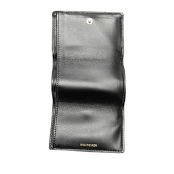 Balenciaga Wallet Tri-fold 529098 Black Leather Women's BALENCIAGA