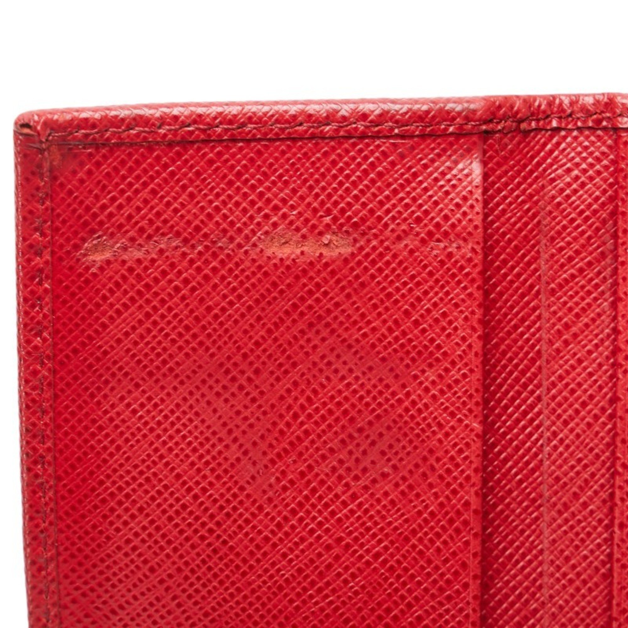Prada Saffiano 6-ring key case 1PG222 Red leather Women's PRADA