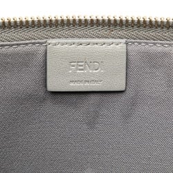 FENDI Multi-Stud Clutch Bag 8M0370 Grey Multicolor Leather Women's