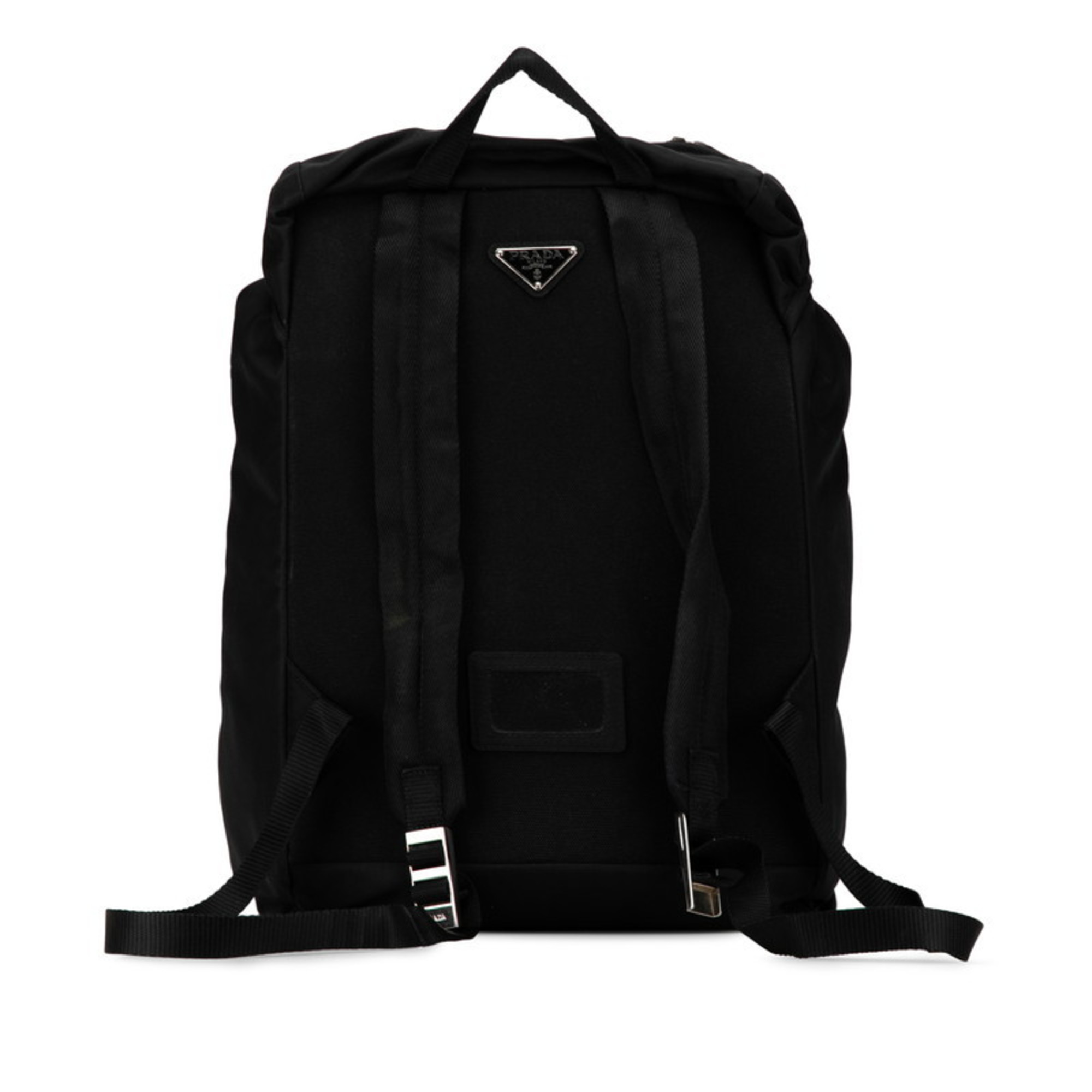 Prada Triangle Plate Backpack V135 Black Nylon Women's PRADA