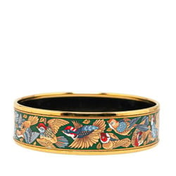 Hermes enamel GM cloisonné bangle bracelet gold multi-color plated ladies HERMES