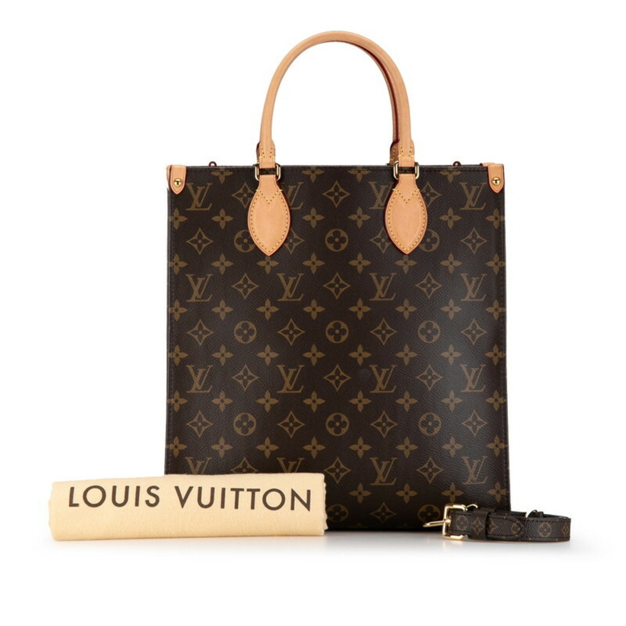 Louis Vuitton Monogram Sac Plat PM Handbag Shoulder Bag M45848 Brown PVC Leather Women's LOUIS VUITTON