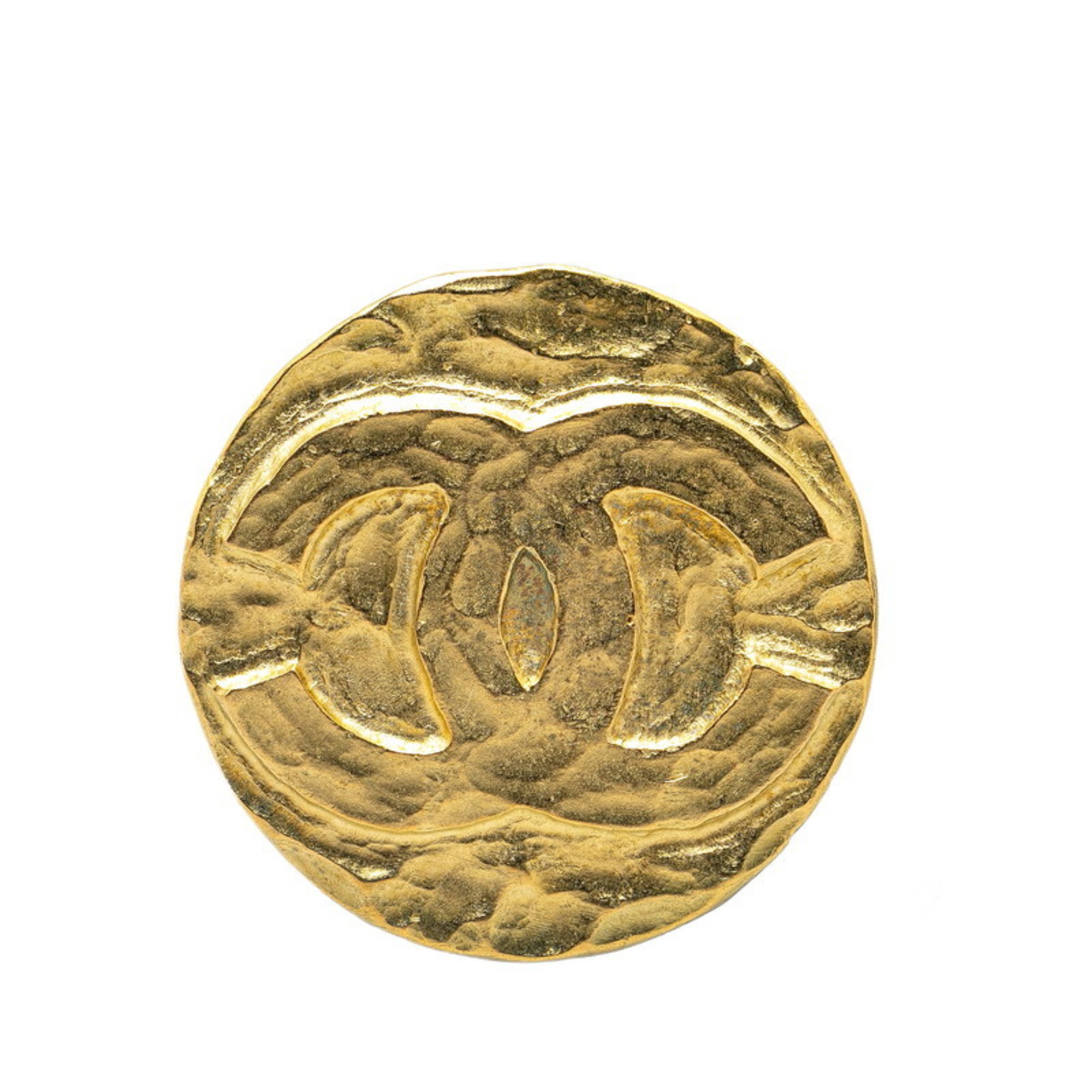 Chanel Large Coco Mark Brooch Gold Plated Women's CHANEL