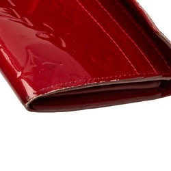 Louis Vuitton Monogram Vernis Portefeuille Sarah Long Wallet M93530 Red Patent Leather Women's LOUIS VUITTON