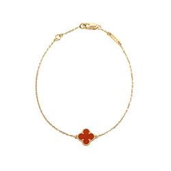 Van Cleef & Arpels Sweet Alhambra Carnelian Bracelet VCARN59K00 K18RG Rose Gold Women's
