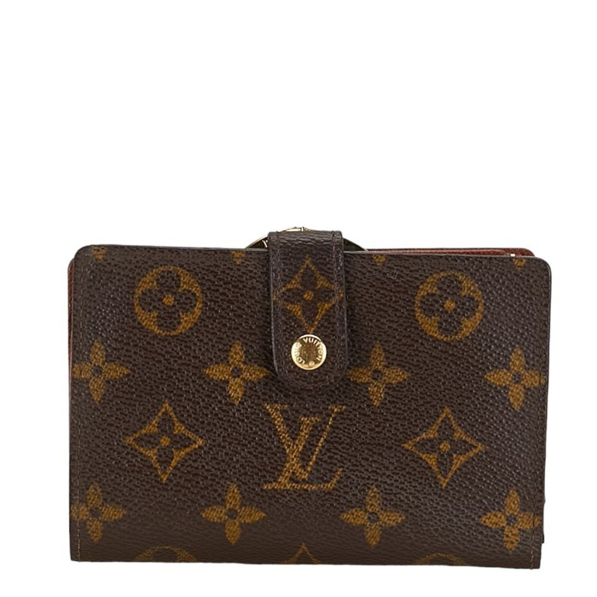 Louis Vuitton Monogram Viennese Bi-fold Wallet M61663 Brown PVC Leather Women's LOUIS VUITTON