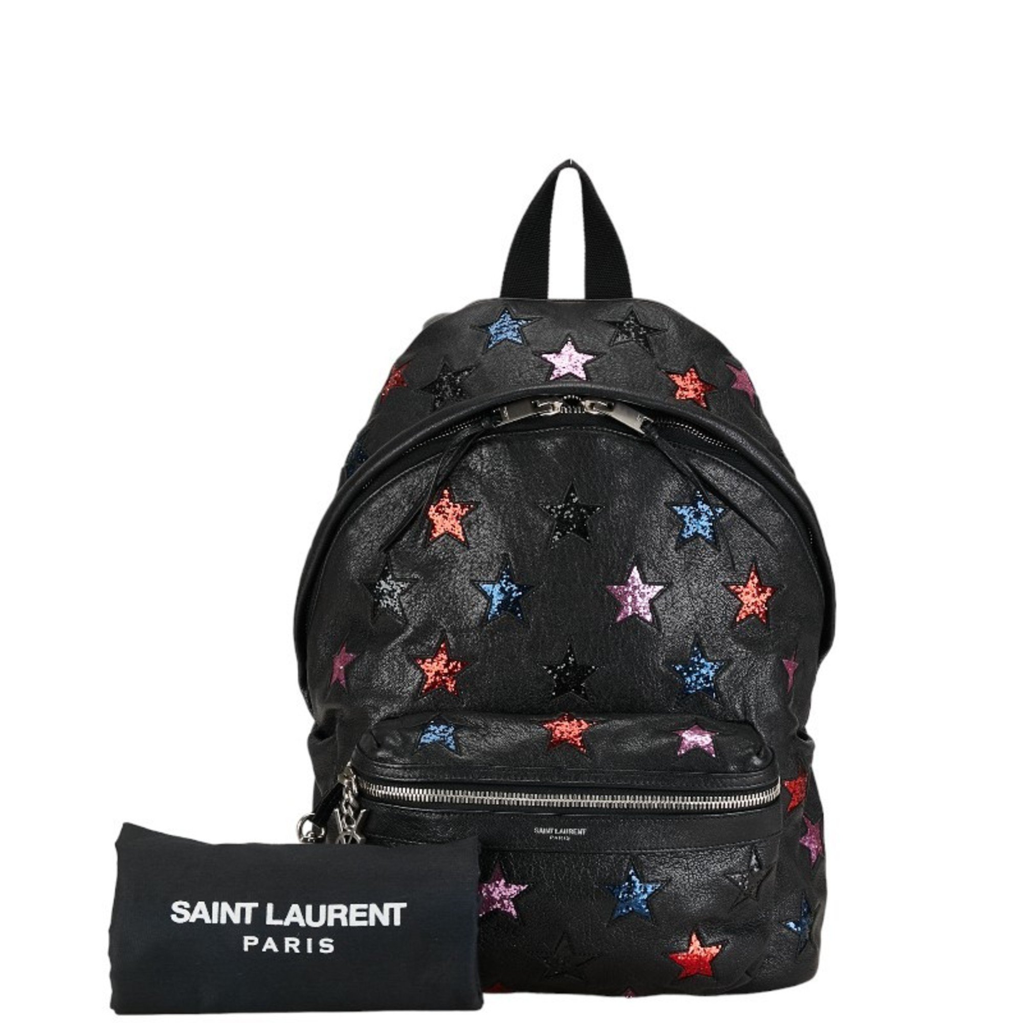 Saint Laurent City California Backpack 454319 Black Multicolor Leather Women's SAINT LAURENT