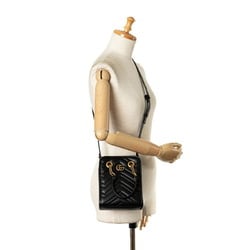 Gucci GG Marmont Quilted Handbag Shoulder Bag 696123 Black Leather Women's GUCCI
