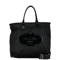 Prada Tote Bag Shoulder Black Nylon Leather Women's PRADA