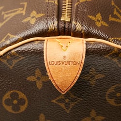 Louis Vuitton Monogram Keepall 55 Boston Bag Travel M41424 Brown PVC Leather Women's LOUIS VUITTON