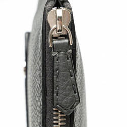 FENDI Selleria Clutch Bag Second 7M0225 Grey Leather Women's