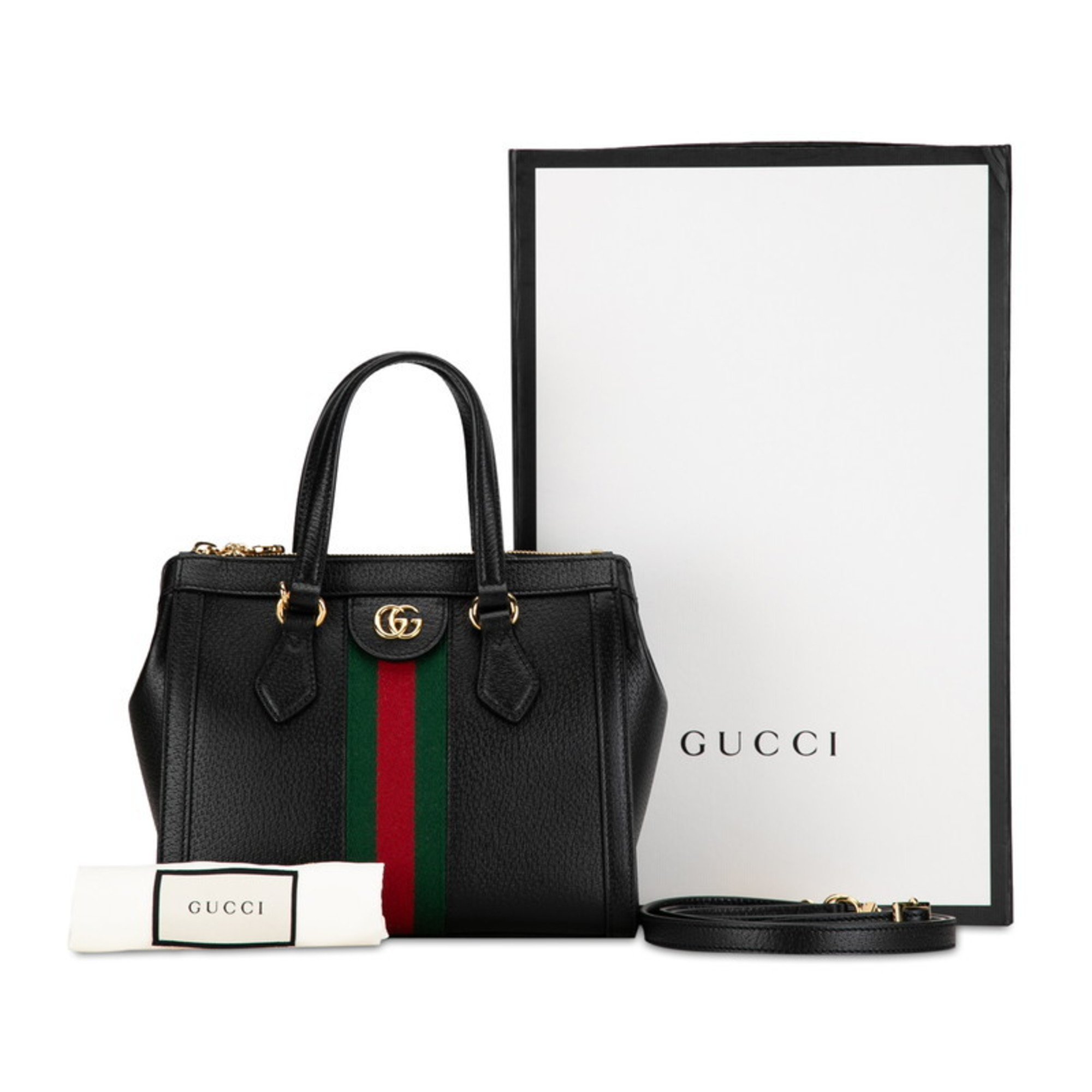 Gucci Ophidia GG Small Sherry Line Handbag Shoulder Bag 547551 Black Leather Women's GUCCI