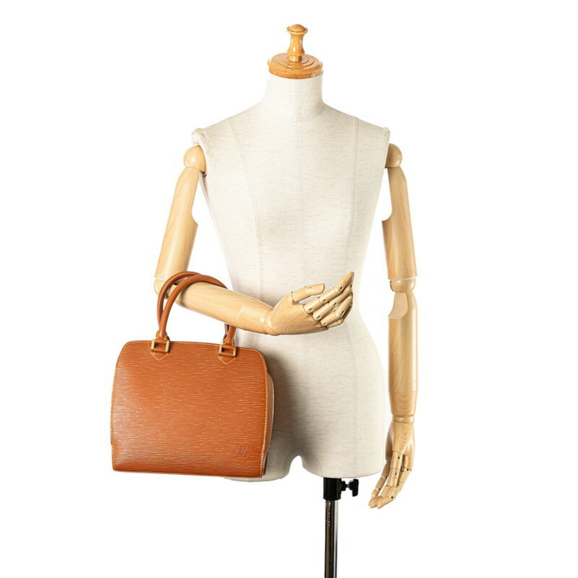 Louis Vuitton Epi Pont Neuf Handbag M52058 Zipangu Gold Brown Leather Women's LOUIS VUITTON