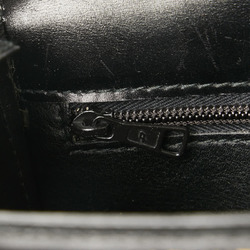 CELINE Carriage hardware shoulder bag black leather women's
