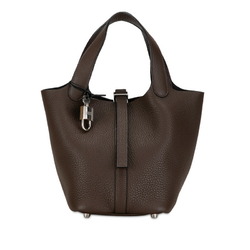 Hermes Picotin PM Handbag Cacao Brown Taurillon Clemence Women's HERMES