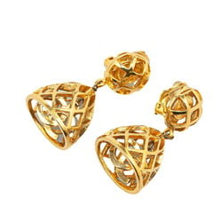 Chanel Birdcage motif Coco mark swing earrings gold plated women's CHANEL