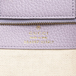 Gucci Swing Tote Bag 354397 Beige Purple Canvas Leather Women's GUCCI