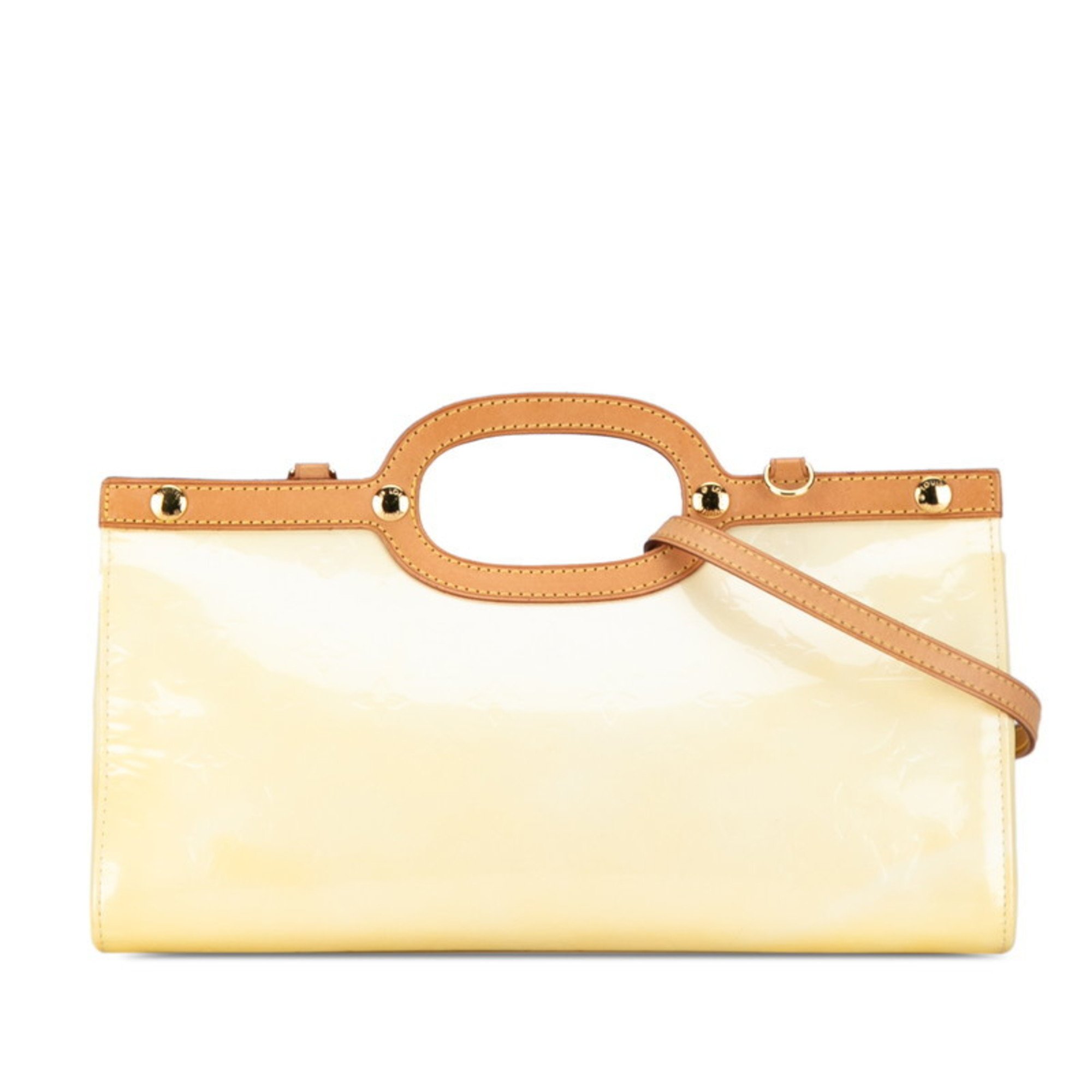 Louis Vuitton Monogram Vernis Roxbury Drive Handbag Shoulder Bag M91372 Noisette Beige Patent Leather Women's LOUIS VUITTON