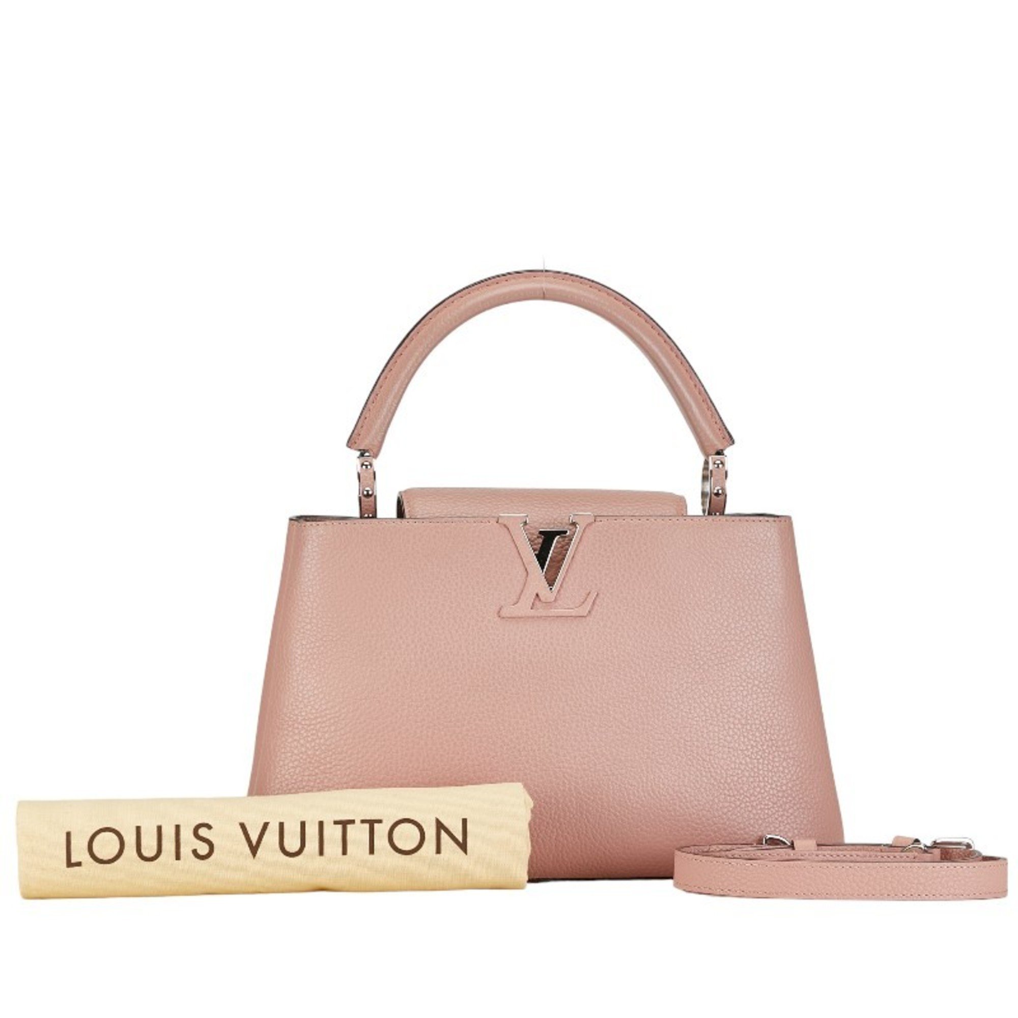 Louis Vuitton Capucines PM Handbag Shoulder Bag M42258 Magnolia Pink Taurillon Leather Women's LOUIS VUITTON