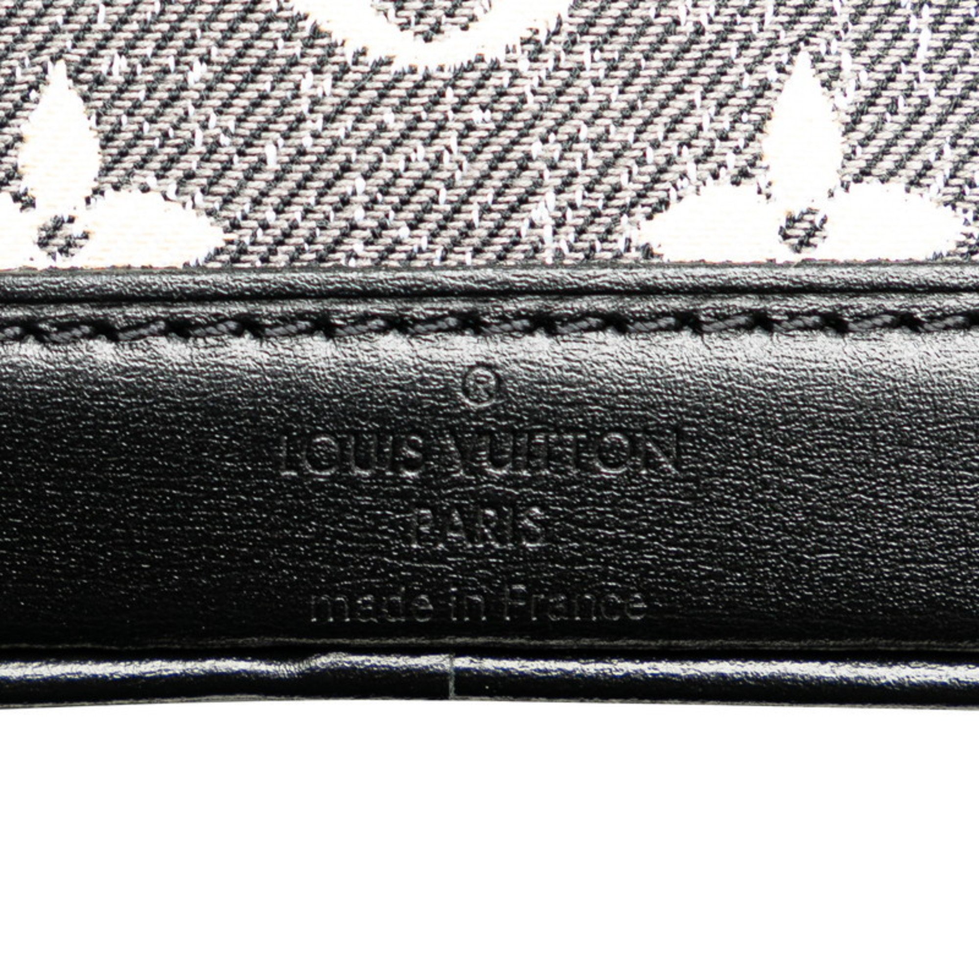 Louis Vuitton Monogram Jacquard Nano Noe Handbag Shoulder Bag M46449 Gray Black Denim Leather Women's LOUIS VUITTON