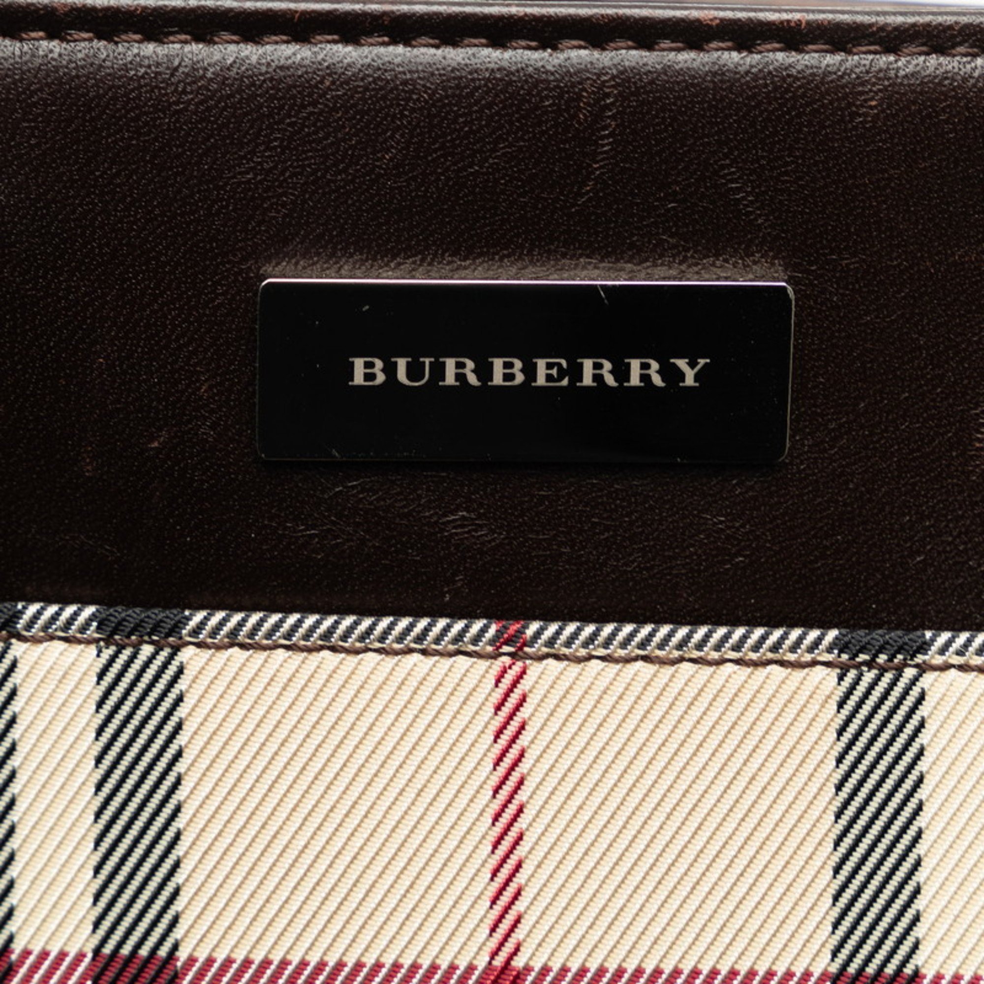 Burberry Nova Check Handbag Beige Multicolor Canvas Leather Women's BURBERRY