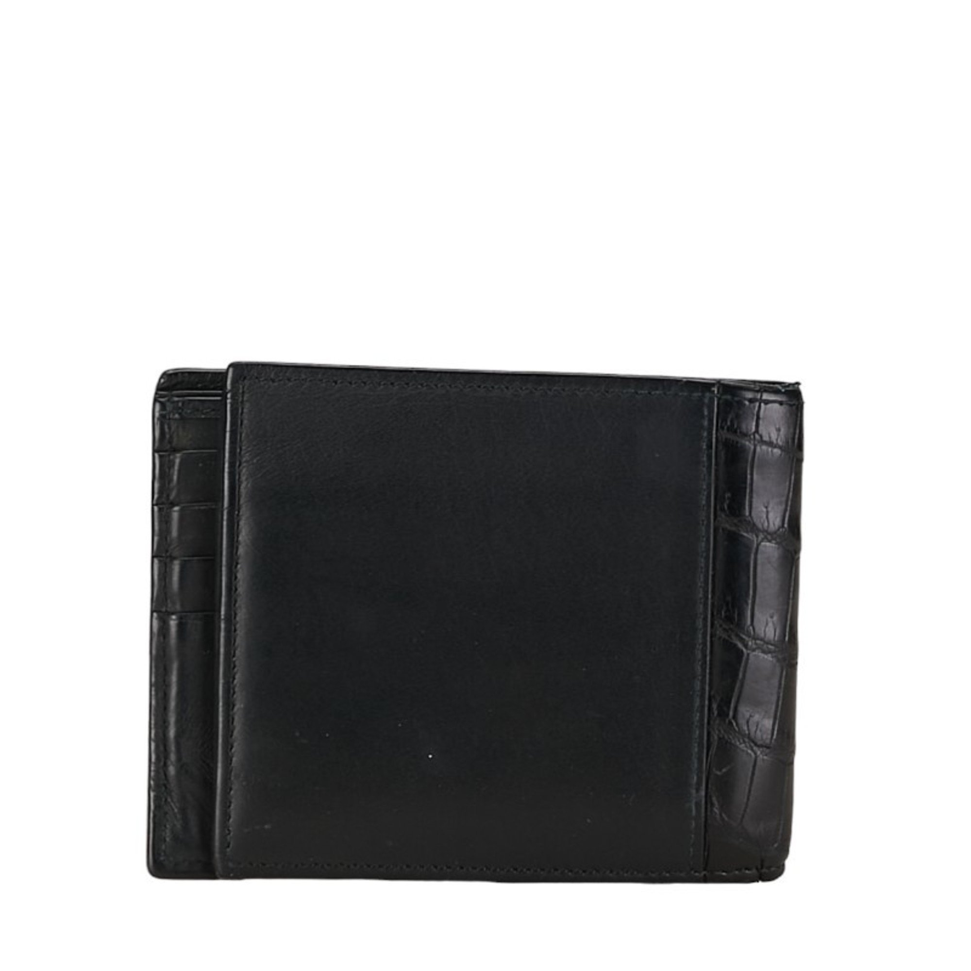 Bottega Veneta Bi-fold Wallet Black Leather Women's BOTTEGAVENETA