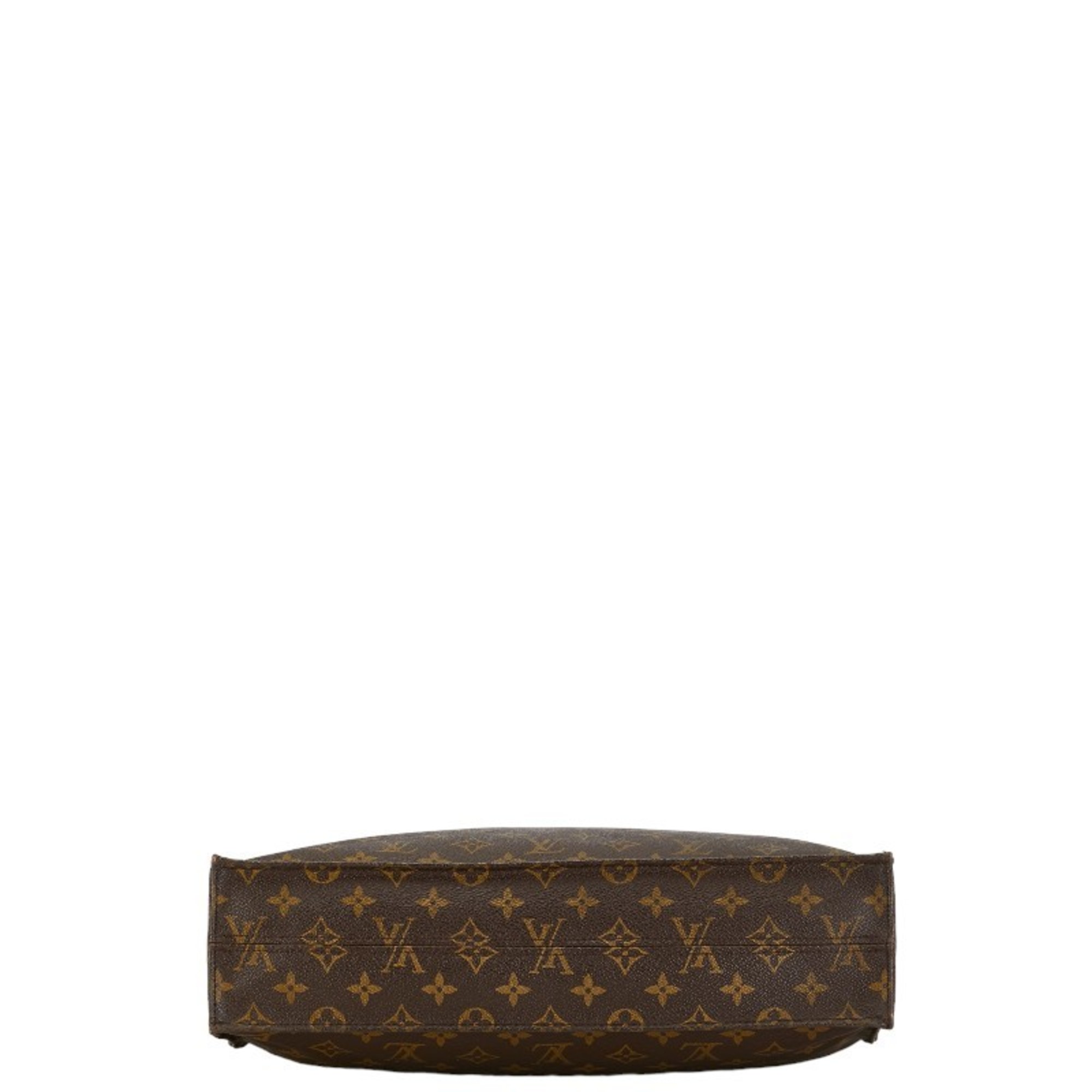 Louis Vuitton Monogram Sac Plat Handbag Tote Bag M51140 Brown PVC Leather Women's LOUIS VUITTON