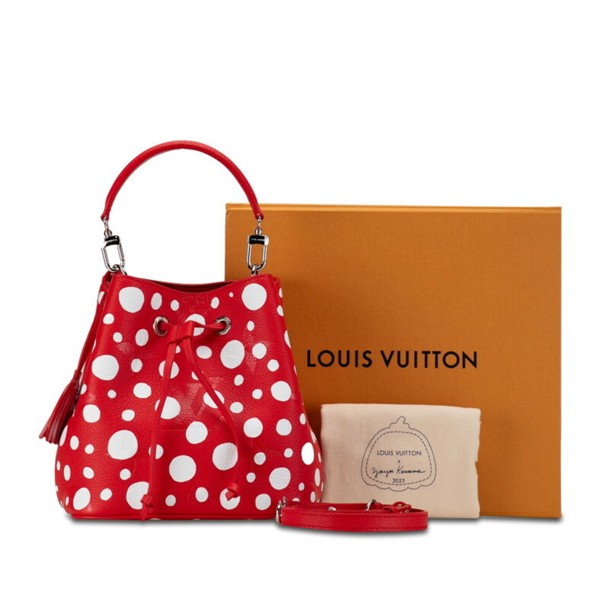 Louis Vuitton LV x YK Yayoi Kusama Monogram Empreinte NeoNoe BB Limited Edition Handbag Shoulder Bag M46413 Red White Leather Women's LOUIS VUITTON