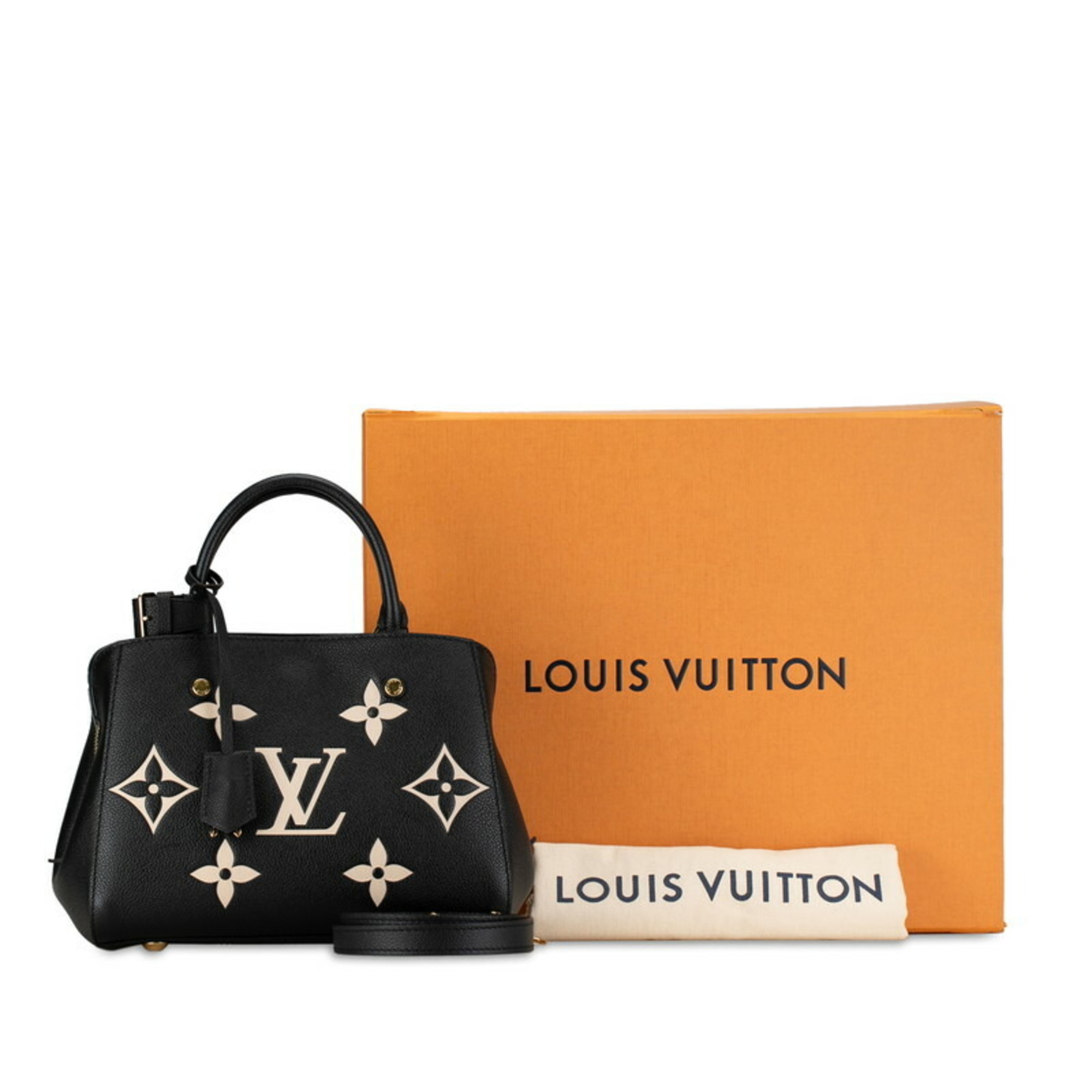 Louis Vuitton Monogram Empreinte Montaigne BB Handbag Shoulder Bag M45778 Black Noir Leather Women's LOUIS VUITTON