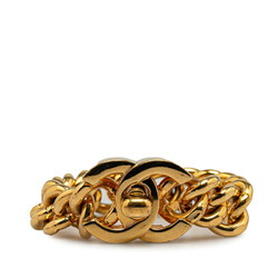 Chanel Coco Mark Turn Lock Chain Bracelet Bangle Gold Plated Women's CHANEL