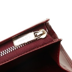 Cartier Happy Birthday Bi-fold Wallet Wine Red Bordeaux Enamel Women's CARTIER