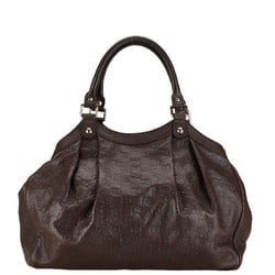 Gucci Guccissima Sukey Handbag Tote Bag 211944 Brown Leather Women's GUCCI