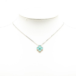 Van Cleef & Arpels 2022 Holiday Limited Edition Alhambra 1P Diamond Necklace VCARP9RU00 Silver Light Blue K18WG White Gold Women's
