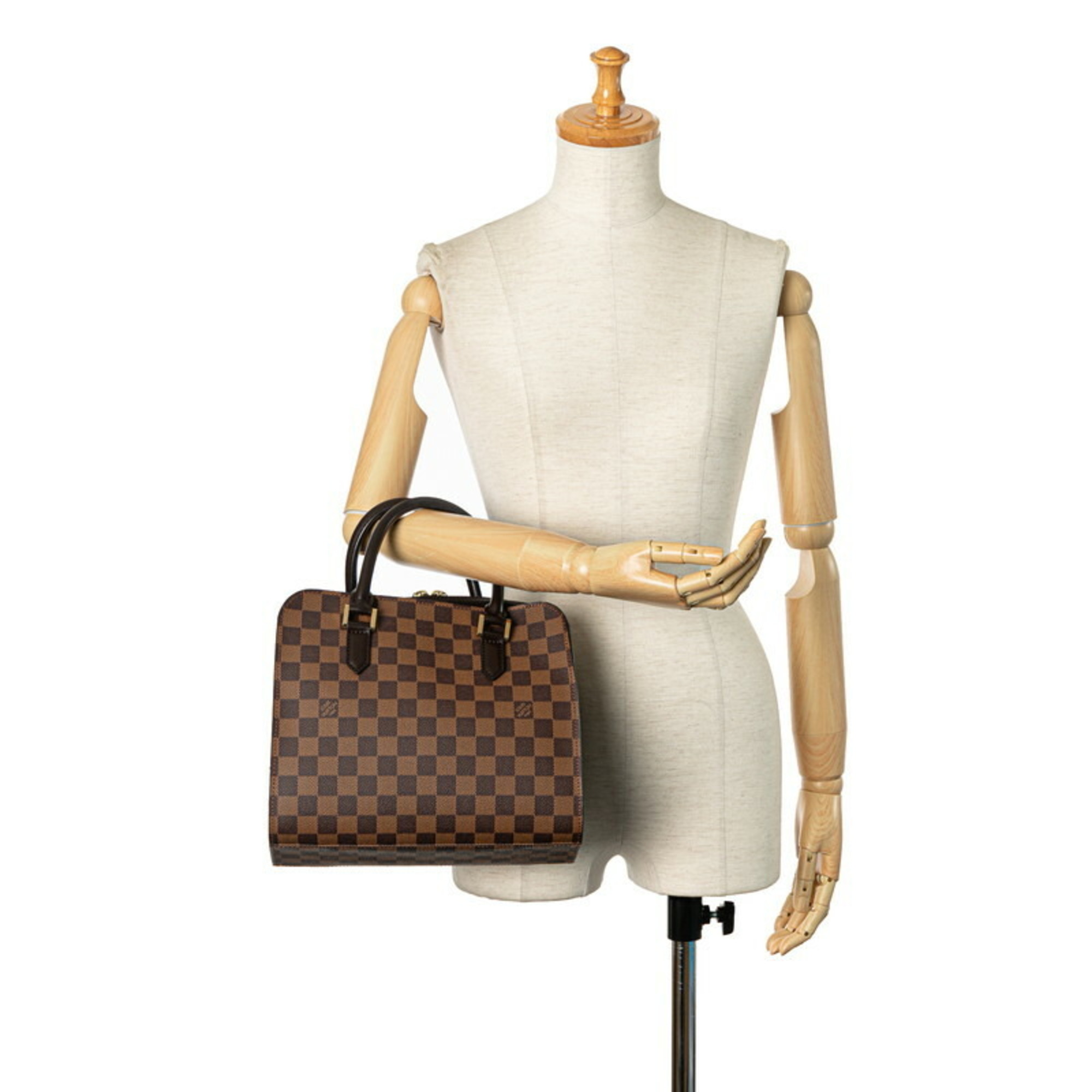 Louis Vuitton Damier Triana Handbag N51155 Brown PVC Leather Women's LOUIS VUITTON