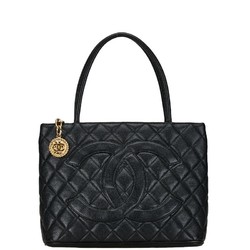 Chanel Reissue Tote Coco Mark Quilted Handbag Bag Black Caviar Skin Women's CHANEL