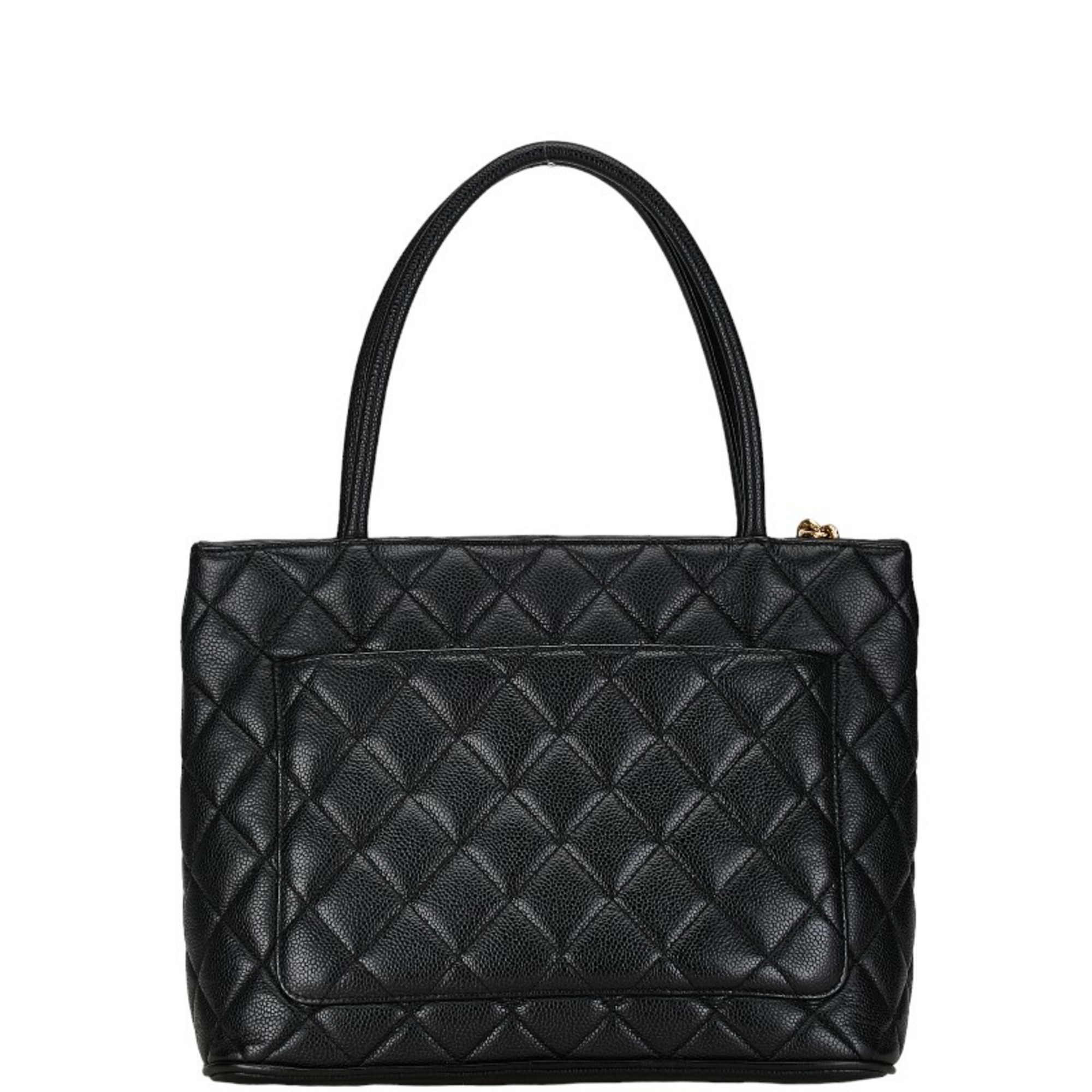 Chanel Reissue Tote Coco Mark Quilted Handbag Bag Black Caviar Skin Women's CHANEL