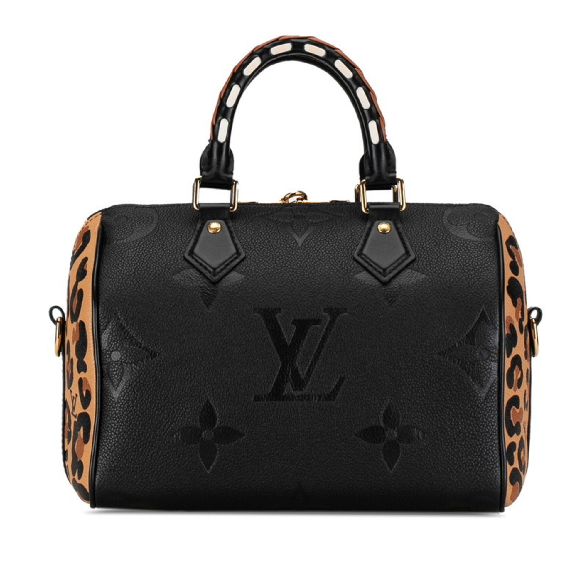 Louis Vuitton Monogram Empreinte Wild at Heart Speedy Bandouliere 25 Handbag Shoulder Bag M58524 Black Brown Leather Women's LOUIS VUITTON