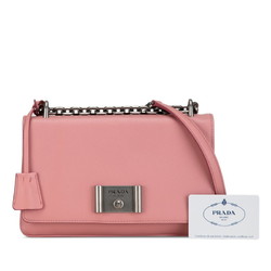 Prada Saffiano Chain Shoulder Bag 1BD009 Pink Leather Women's PRADA