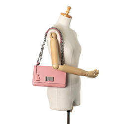 Prada Saffiano Chain Shoulder Bag 1BD009 Pink Leather Women's PRADA