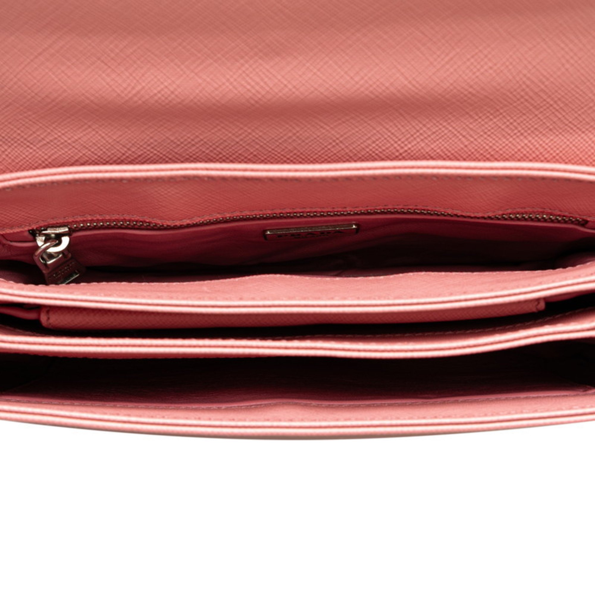 Prada Saffiano Chain Shoulder Bag 1BD009 Pink Leather Women's PRADA