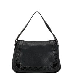 Cartier Shoulder Bag Black Leather Women's CARTIER