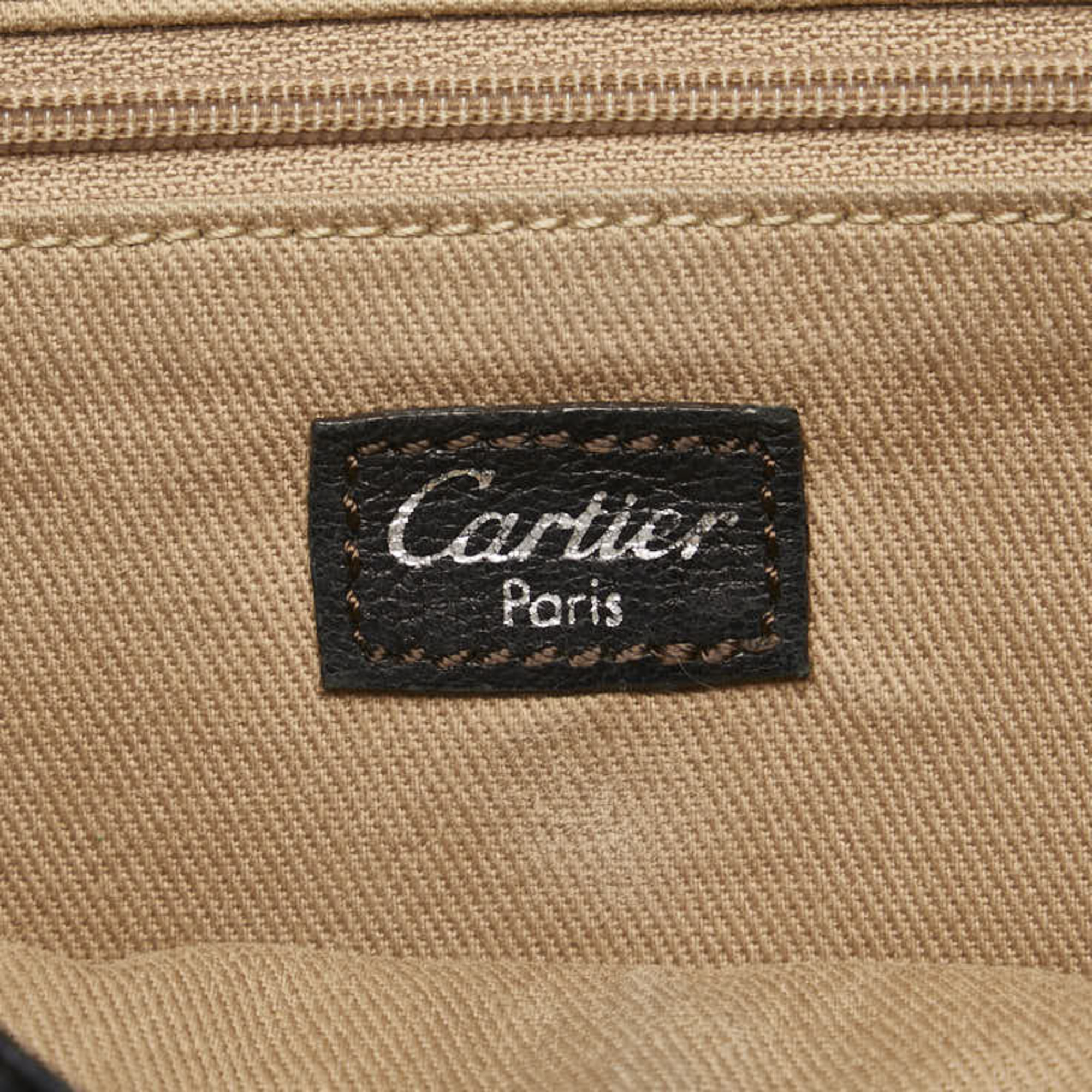 Cartier Shoulder Bag Black Leather Women's CARTIER