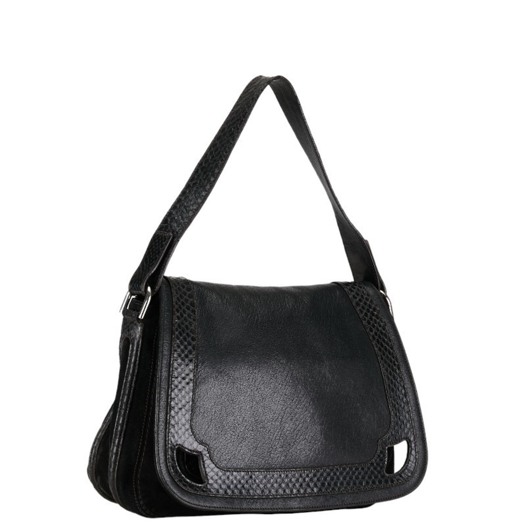 Cartier Shoulder Bag Black Leather Women's CARTIER