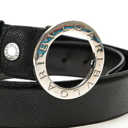 BVLGARI B.Zero1 Belt Size: 105/42 Black Silver Leather Men's