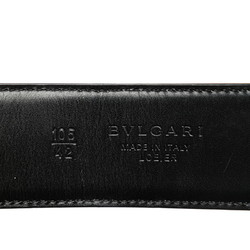 BVLGARI B.Zero1 Belt Size: 105/42 Black Silver Leather Men's