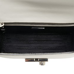 Prada Saffiano Slide Lock Chain Shoulder Bag 1BD034 White Leather Women's PRADA
